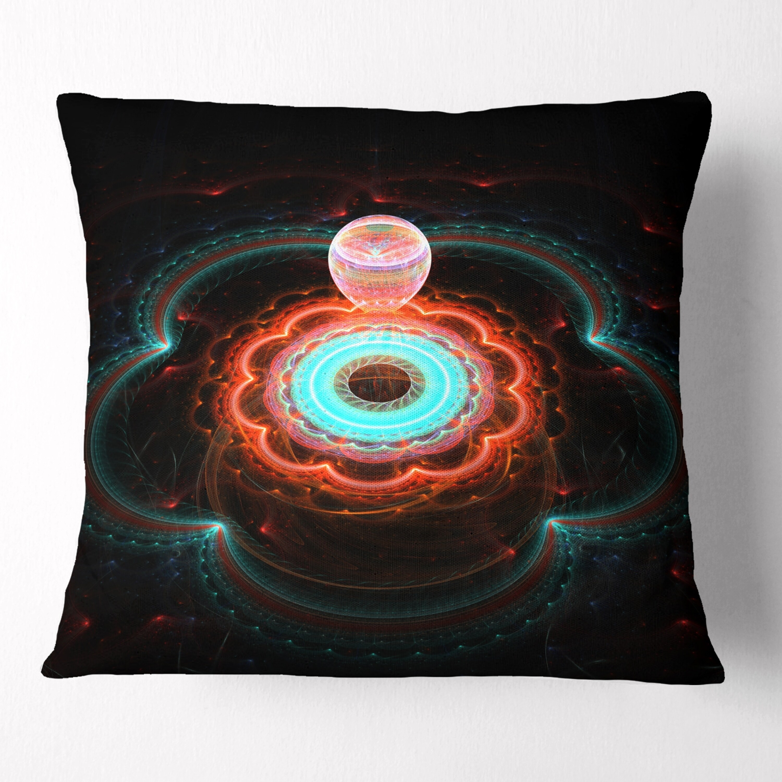 Designart 'Balloon over Fractal Colored Area' Floral Throw-image