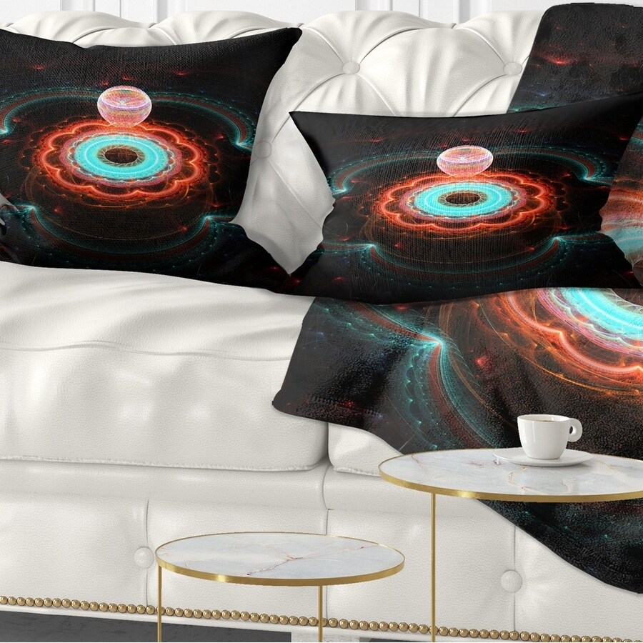 Designart 'Balloon over Fractal Colored Area' Floral Throw-image