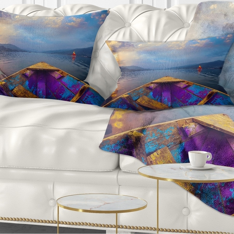 Designart 'Boat in Himalaya Mountains Lake' Boat Throw