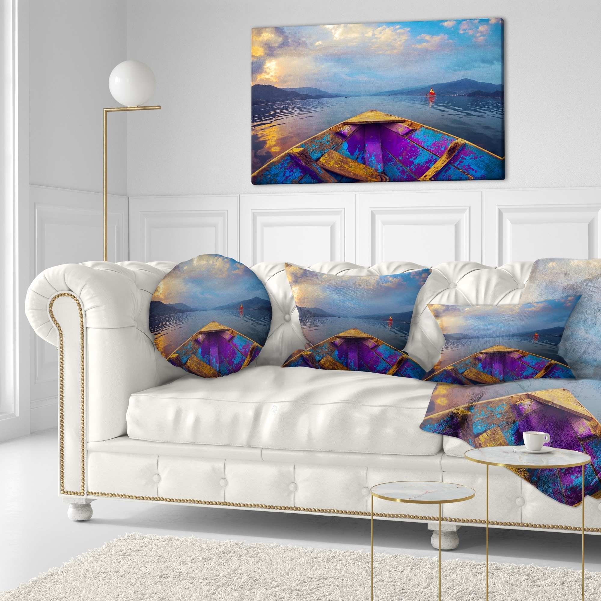 Designart 'Boat in Himalaya Mountains Lake' Boat Throw