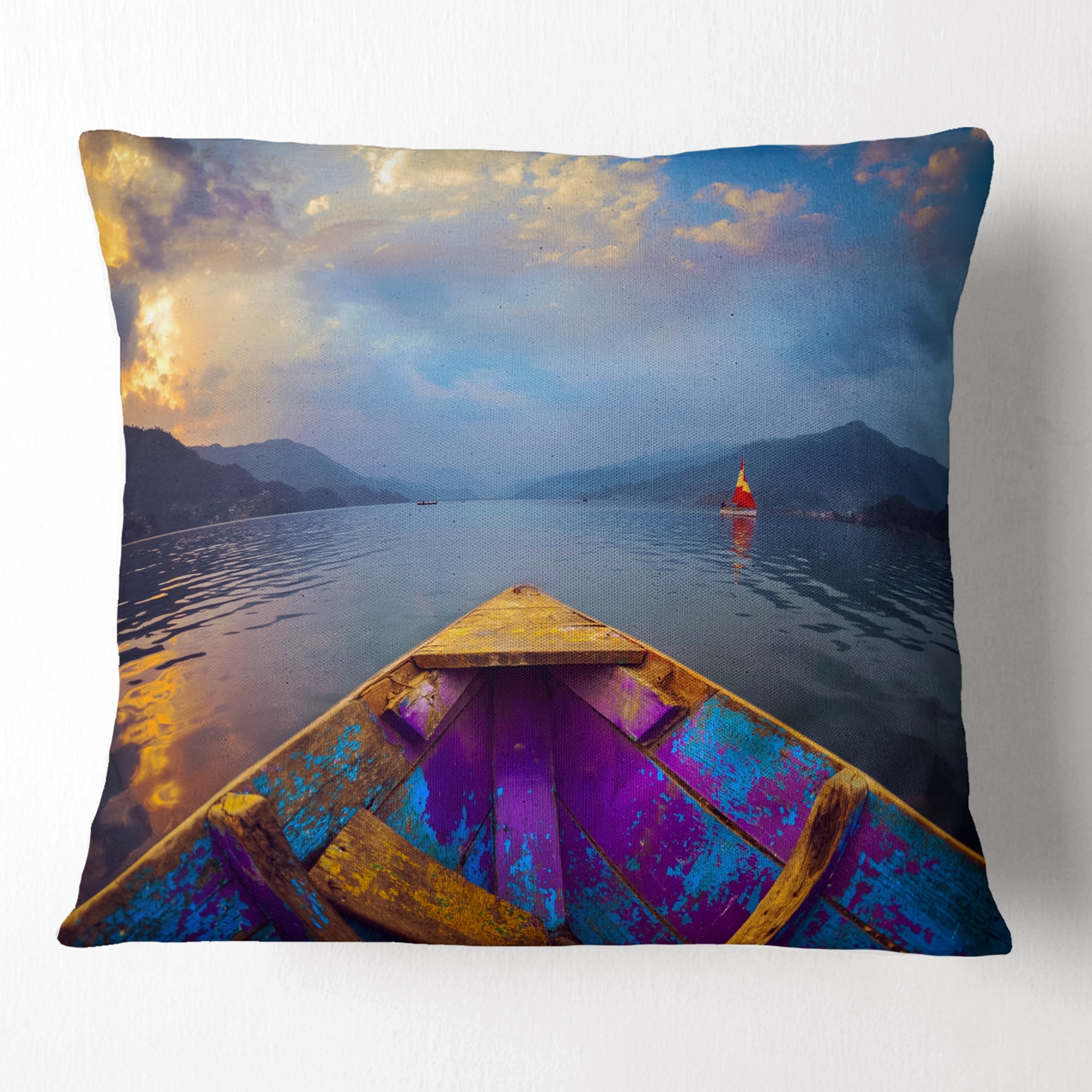 Designart 'Boat in Himalaya Mountains Lake' Boat Throw