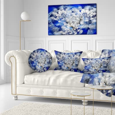 Designart 'White Chrysanthemum Fractal Flower' Floral Throw Pillow