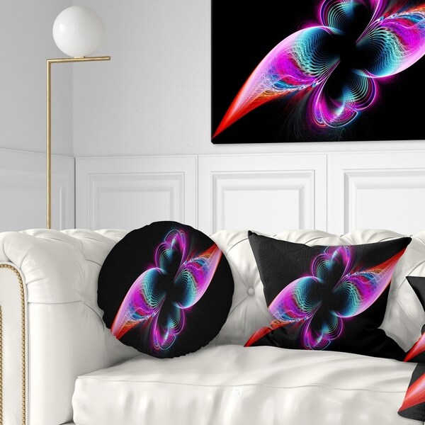 Designart 'Colorful Flower Fractal Rainbow' Abstract Throw Pillow