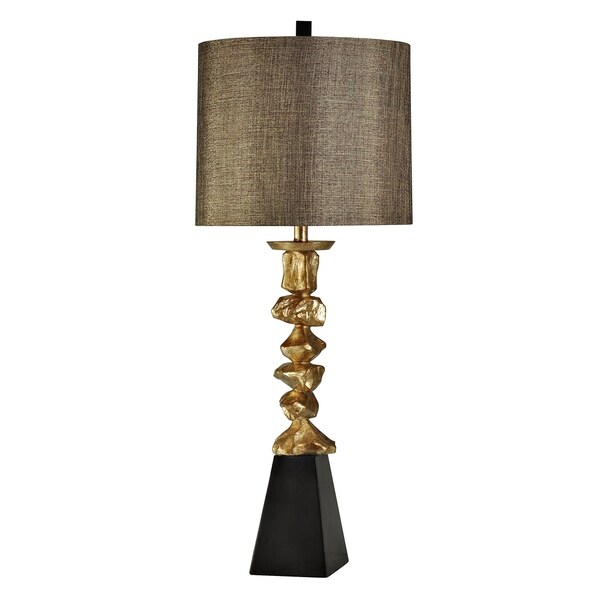 Shop Contemporary Vintage Gold and With Black Table Lamp ...
