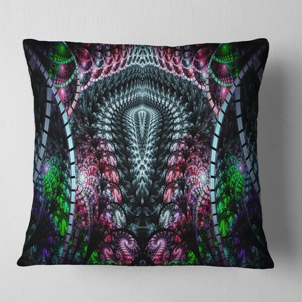 in Insert Printed on Both Side x 18 in Designart CU16515-18-18 Strange Fractal Design on Black Abstract Cushion Cover for Living Room Sofa Throw Pillow 18 in