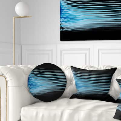 Designart 'Light Blue Fractal Flames' Abstract Throw Pillow