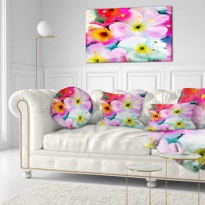 Designart 'Colorful Watercolor Floral Pattern' Floral Throw Pillow