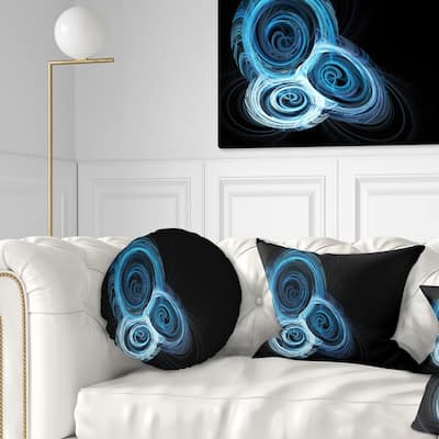 Designart 'Blue Spiral Nebula on Black' Abstract Throw Pillow