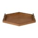 Halsey Hexagon Decorative Wood Tray with Polished Metal Handles - Thumbnail 7