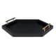 Halsey Hexagon Decorative Wood Tray with Polished Metal Handles - Thumbnail 2