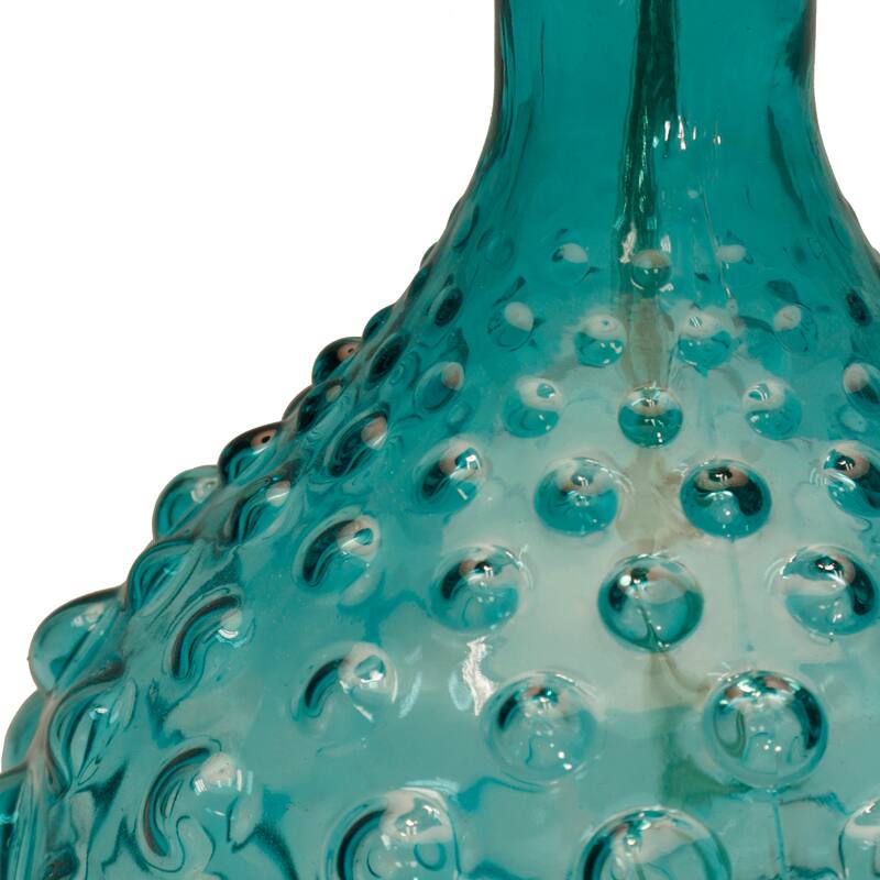 StyleCraft Blue Table Lamp - Off-White Hardback Fabric Shade