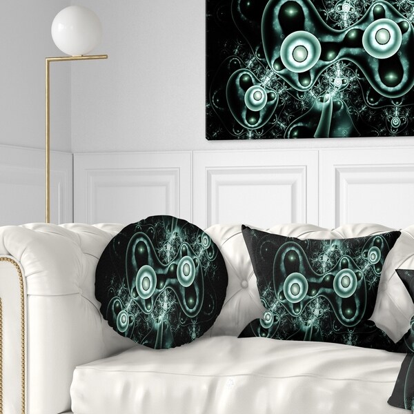 Designart 'Blue on Black 3D Surreal Design' Abstract Throw Pillow