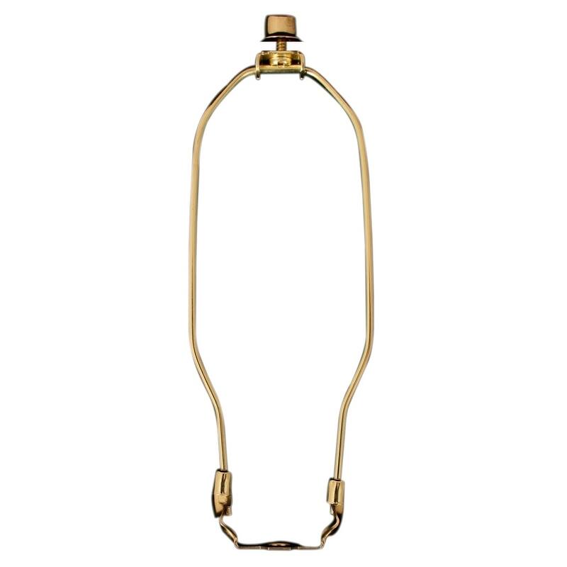 Royal Designs 7" Heavy Duty Lamp Harp Finial and Lamp Harp Holder Set Polished Brass Single