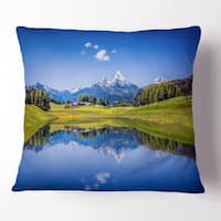 Designart Hiking Trail And Beautiful Lakes Contemporary Landscape Printed Throw Pillow On Sale Overstock 20944292