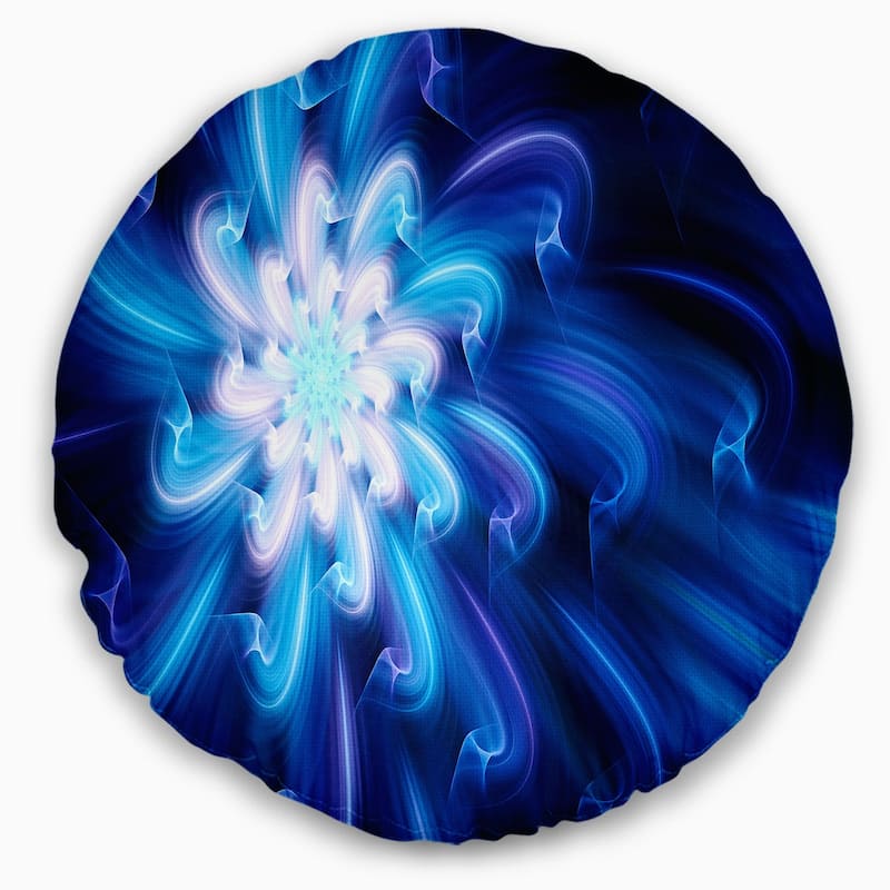 Designart 'Exotic Blue Flower Dance of Petals' Floral Throw Pillow