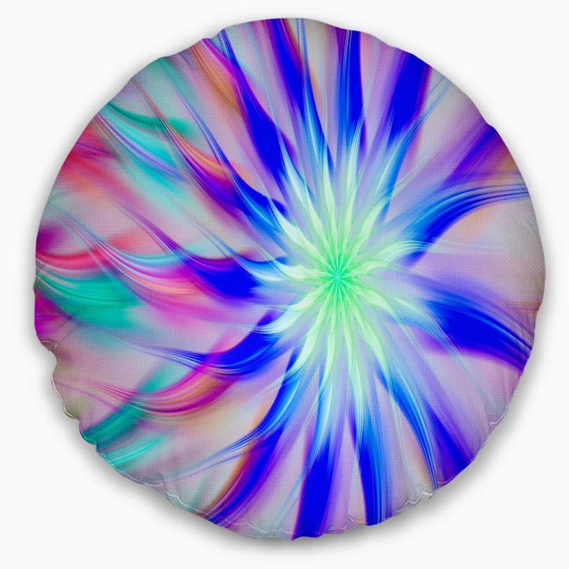 Designart Exotic Blue Fractal Spiral Flower Abstract Throw Pillow Bed Bath And Beyond 20954436 8692