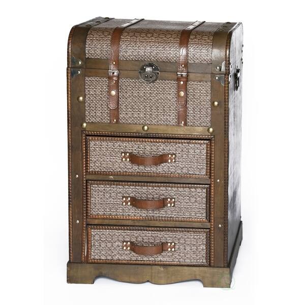 Shop Decorative Wooden Storage Chest With 3 Drawers Free