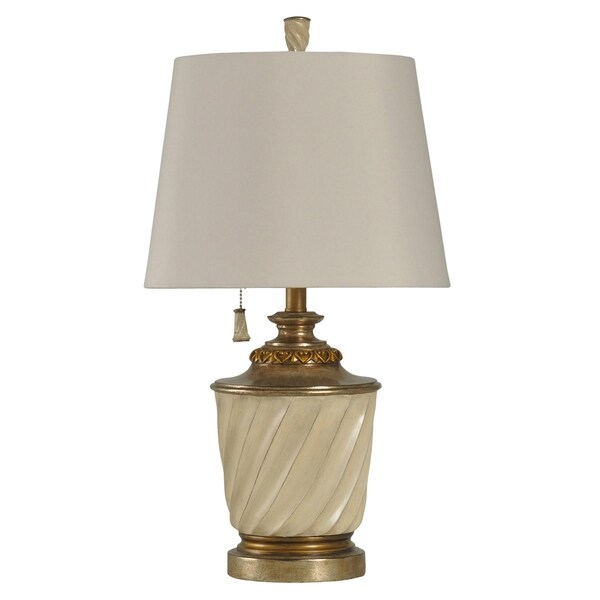 cream and gold table lamps