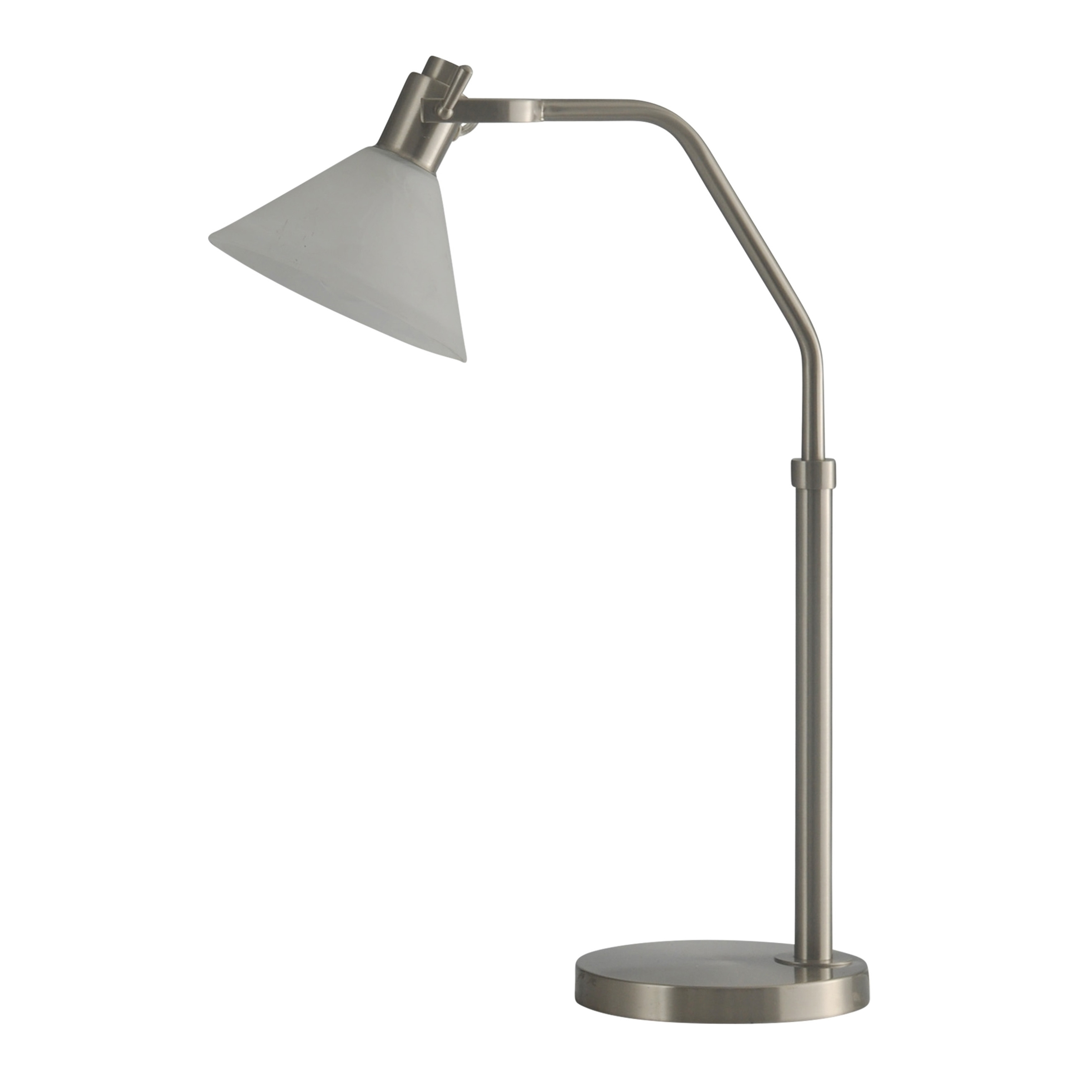 Brushed Steel Table Lamp - Frosted Glass Shade