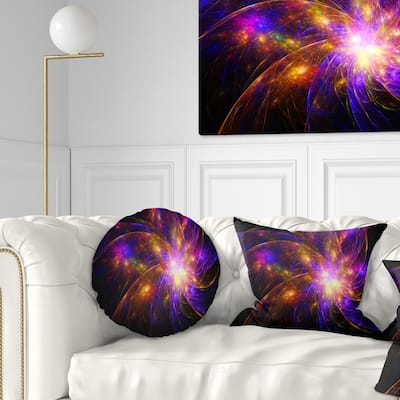 Designart 'Purple Fractal Star Pattern' Abstract Throw Pillow