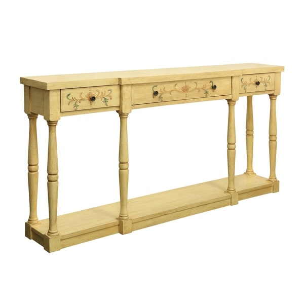 cream console tables