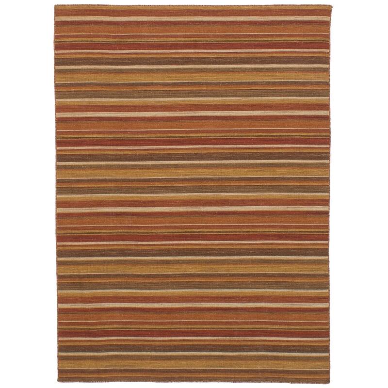 Flat-weave Manhattan Blue, Red Wool Kilim