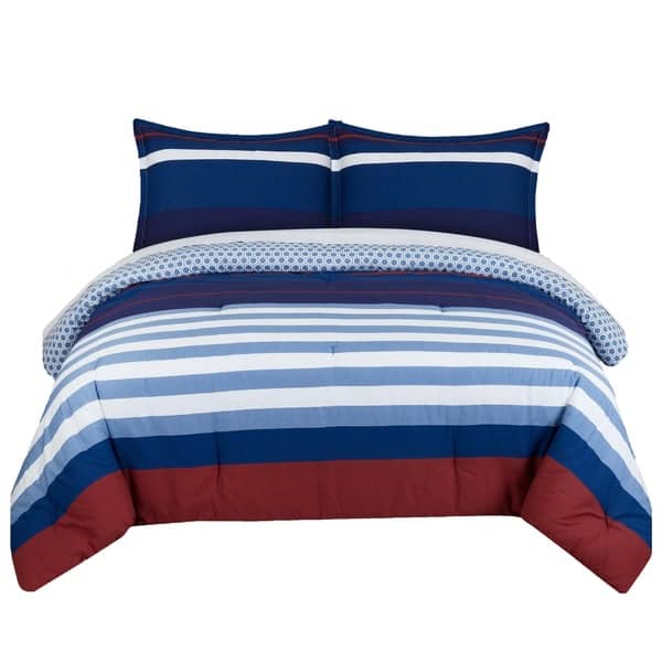 Shop Nouvelle Home Nautical Stripe Reversible Cotton Duvet Set