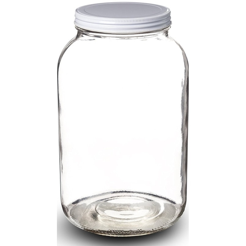 1 Gallon Glass Jar Wide Mouth With Airtight Metal Lid Usda Approved Bpa Free Dishwasher Safe Mason Jar For Fermenting Uses Clear Overstock 20955295