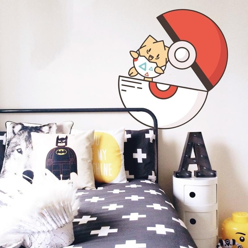 Vinyl Wall Decal Pikachu Funny Art Decor for Kids Room Pokemon