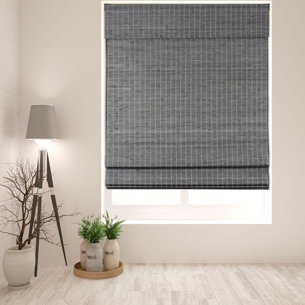 Arlo Blinds Cordless Lift Privacy Grey-Brown Bamboo Roman Shades with 60 Inch Height
