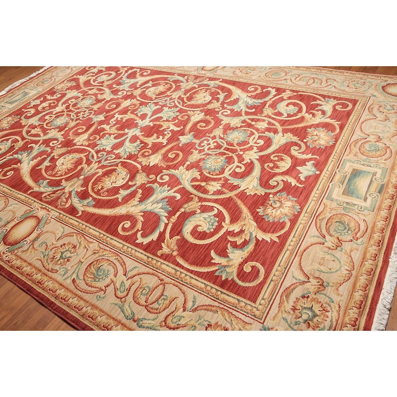 French Savonnerie Full Pile Traditional Hand Knotted Area Rug (9'x12') - 9' x 12'