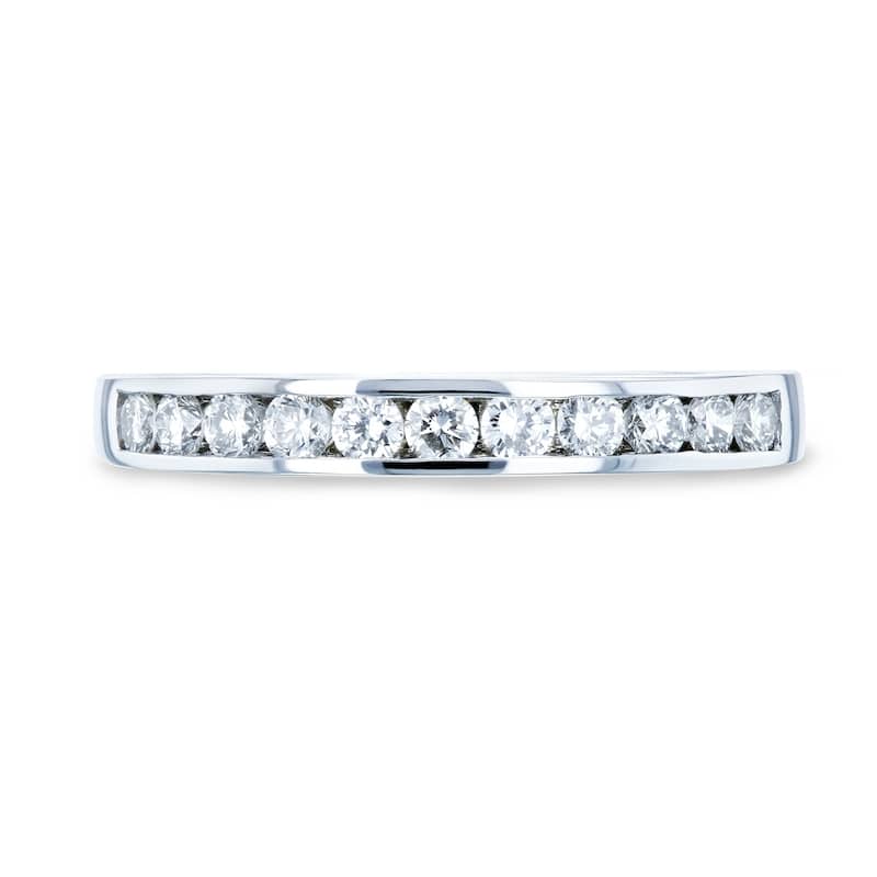 Kobelli 0.30 Carat Natural Diamond 18k Solid White Gold Round Brilliant Channel Band