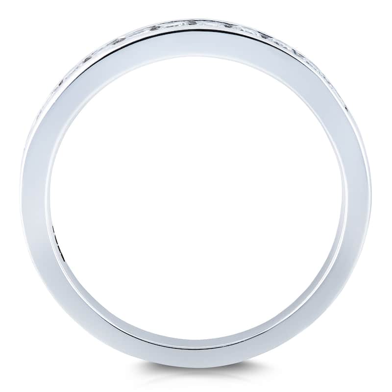 Kobelli 0.30 Carat Natural Diamond 18k Solid White Gold Round Brilliant Channel Band