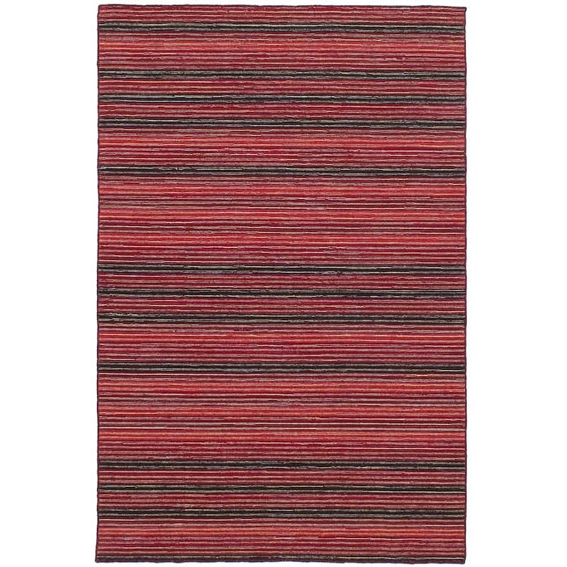 Flat-weave Manhattan Blue, Red Wool Kilim