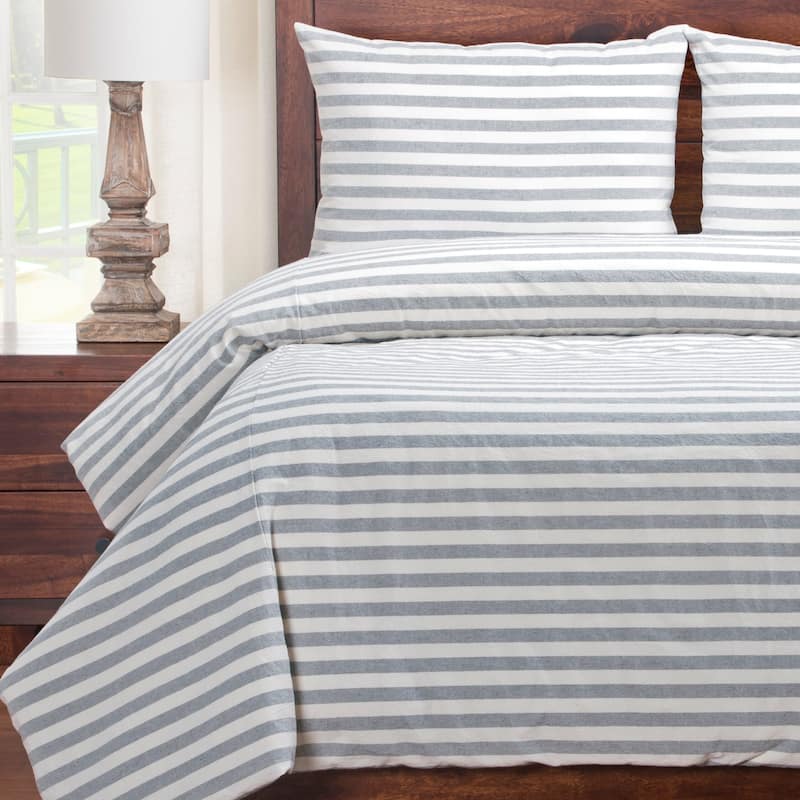 Siscovers Cotton Blend Farmhouse Stripe Duvet and Shams Set