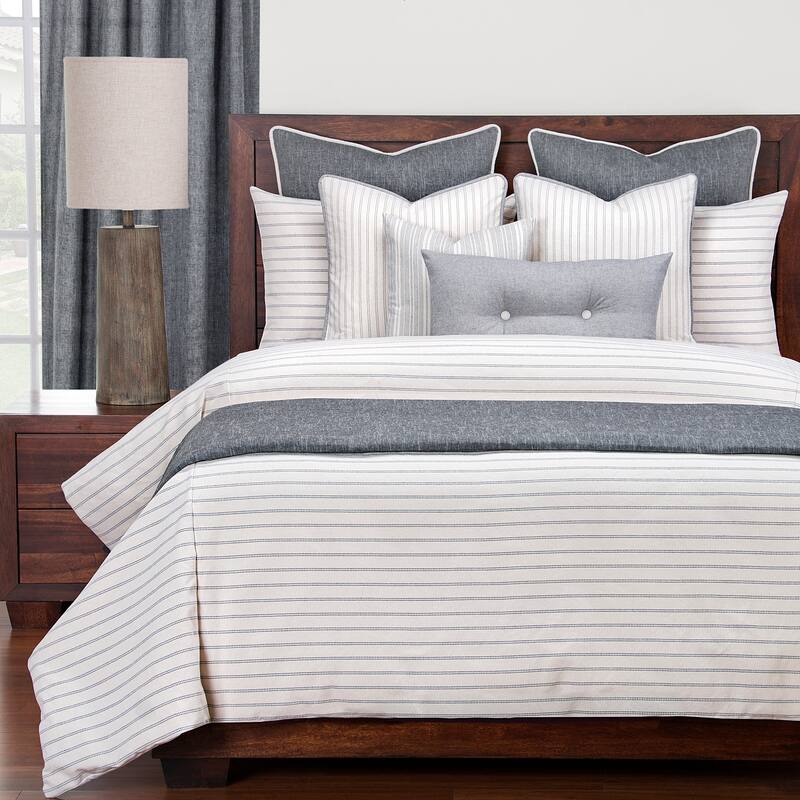 Siscovers Ticked Stripe Modern Farmhouse Duvet and Shams Set