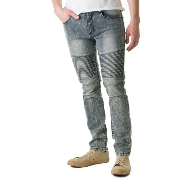 acid washed moto jeans