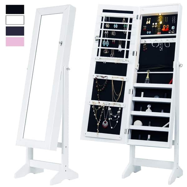 Shop Mirrored Jewelry Cabinet Lockable Jewelry Armoire Free