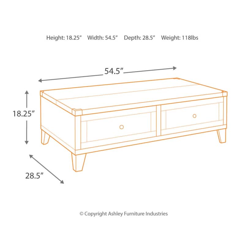 Signature Design by Ashley Todoe Dark Gray Coffee Table with Lift Top