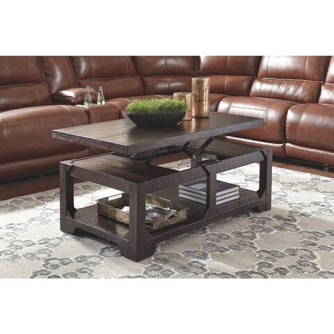 Rogness Casual Lift Top Cocktail Table Rustic Brown