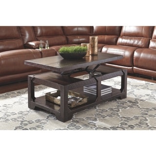 Rogness Casual Lift Top Cocktail Table Rustic Brown