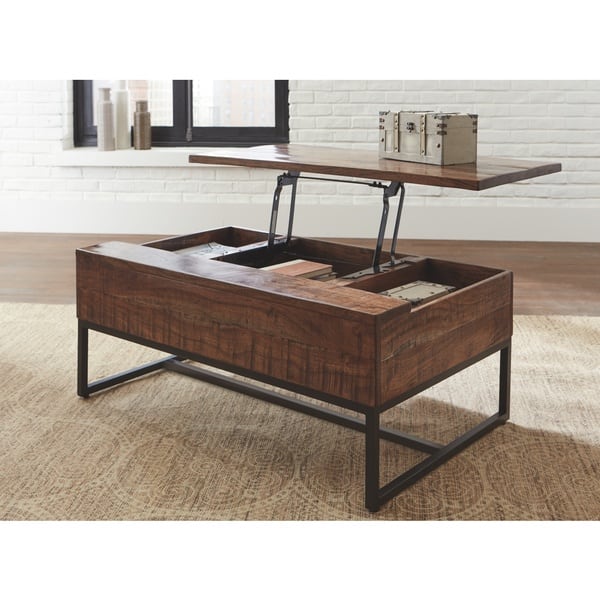 Hirvanton Contemporary Lift Top Tail Table Warm Hirvanton Contemporary Lift Top Tail Table Warm