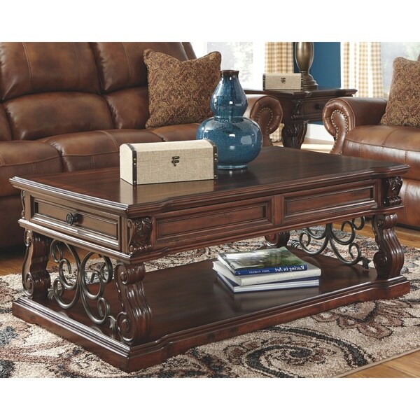 Alymere Casual Lift Top Cocktail Table Rustic Brown