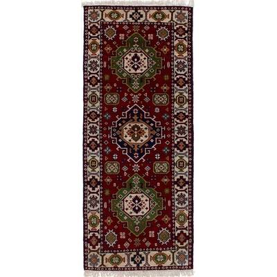 eCarpetGallery Hand-knotted Royal Kazak Dark Red Wool Rug (2'8 x 6'8) - 2'8 x 6'8