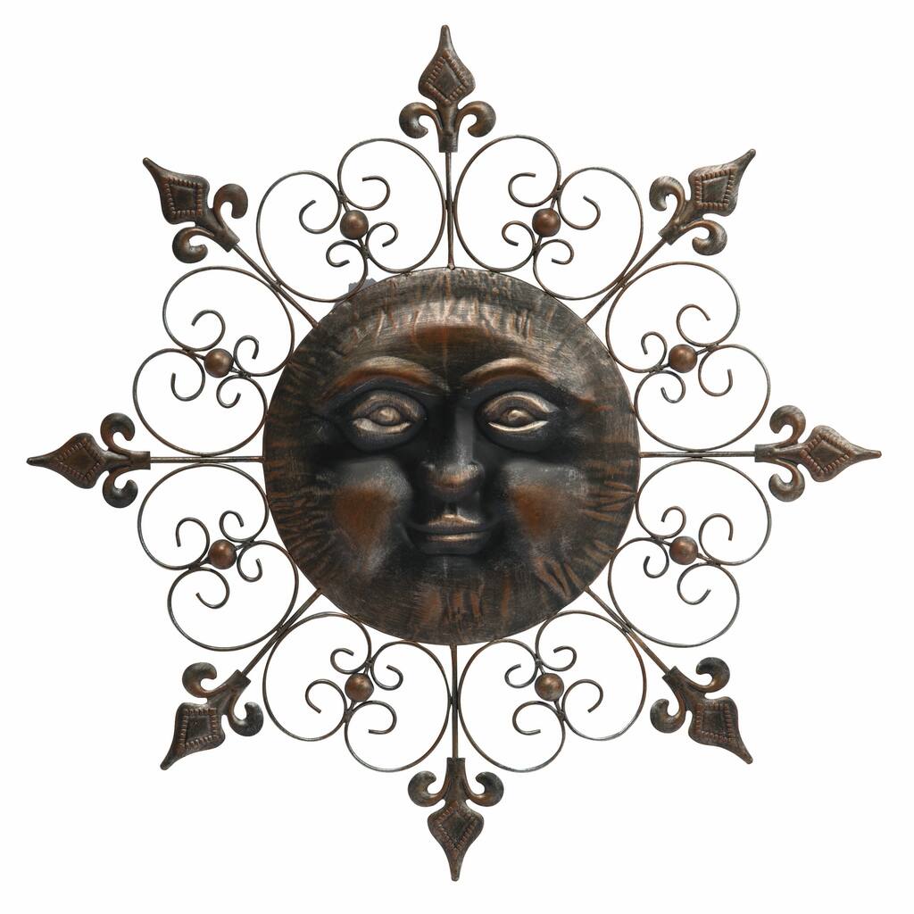 Metal Sun Face Wall Art