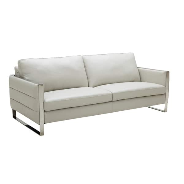 Clihome Pull-Out Sofa-Bed 60-in Modern Light Gray Velvet 3-seater