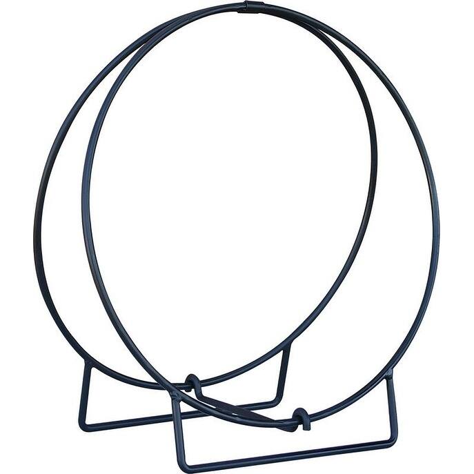 24in Black Log Hoop - 1/2in Solid Stock