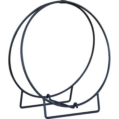 24in Black Log Hoop - 1/2in Solid Stock