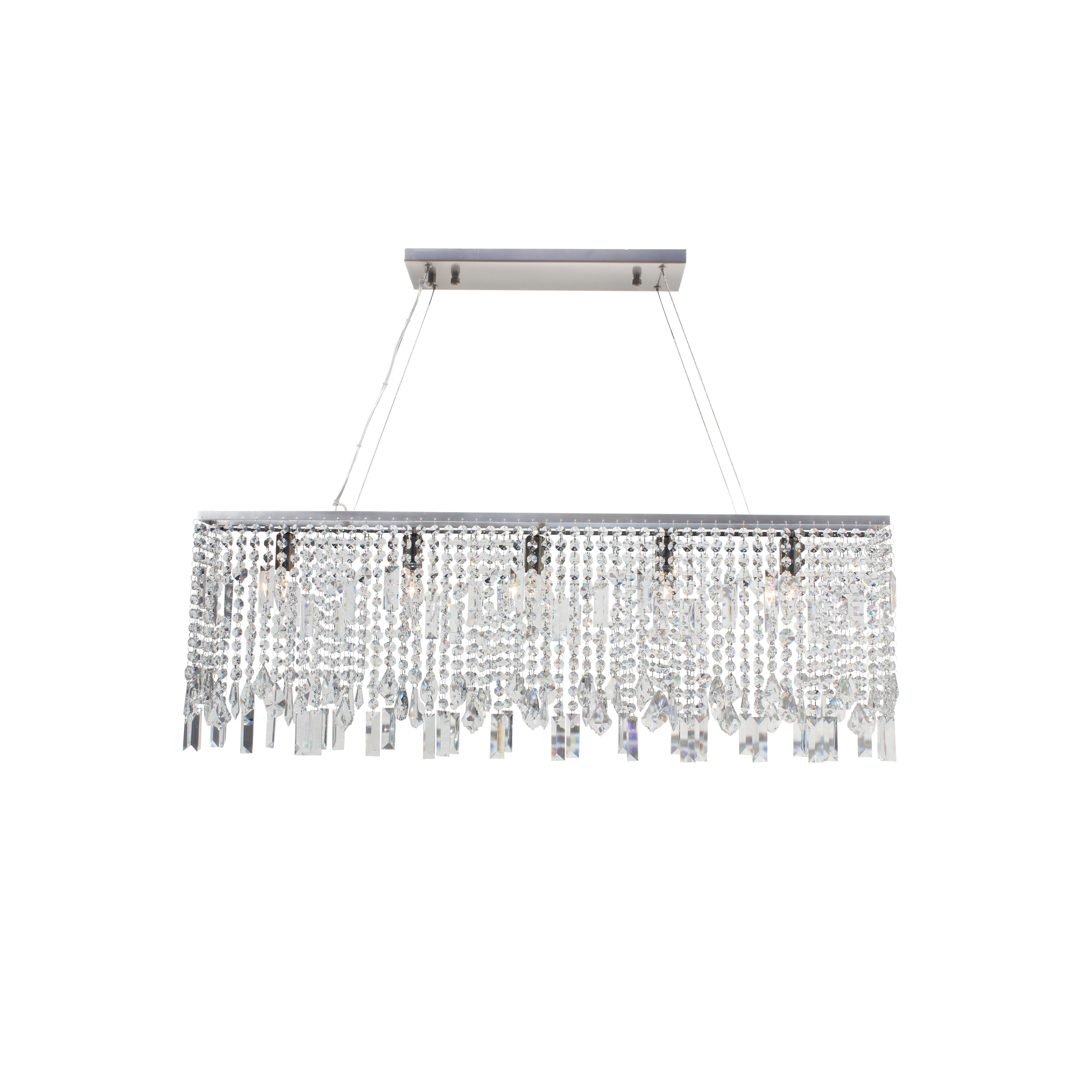 Sofia 40 Inch Crystal Chandelier, Brushed Nickel Finish - N/A - Chandeliers For Bedrooms by Overstock.com