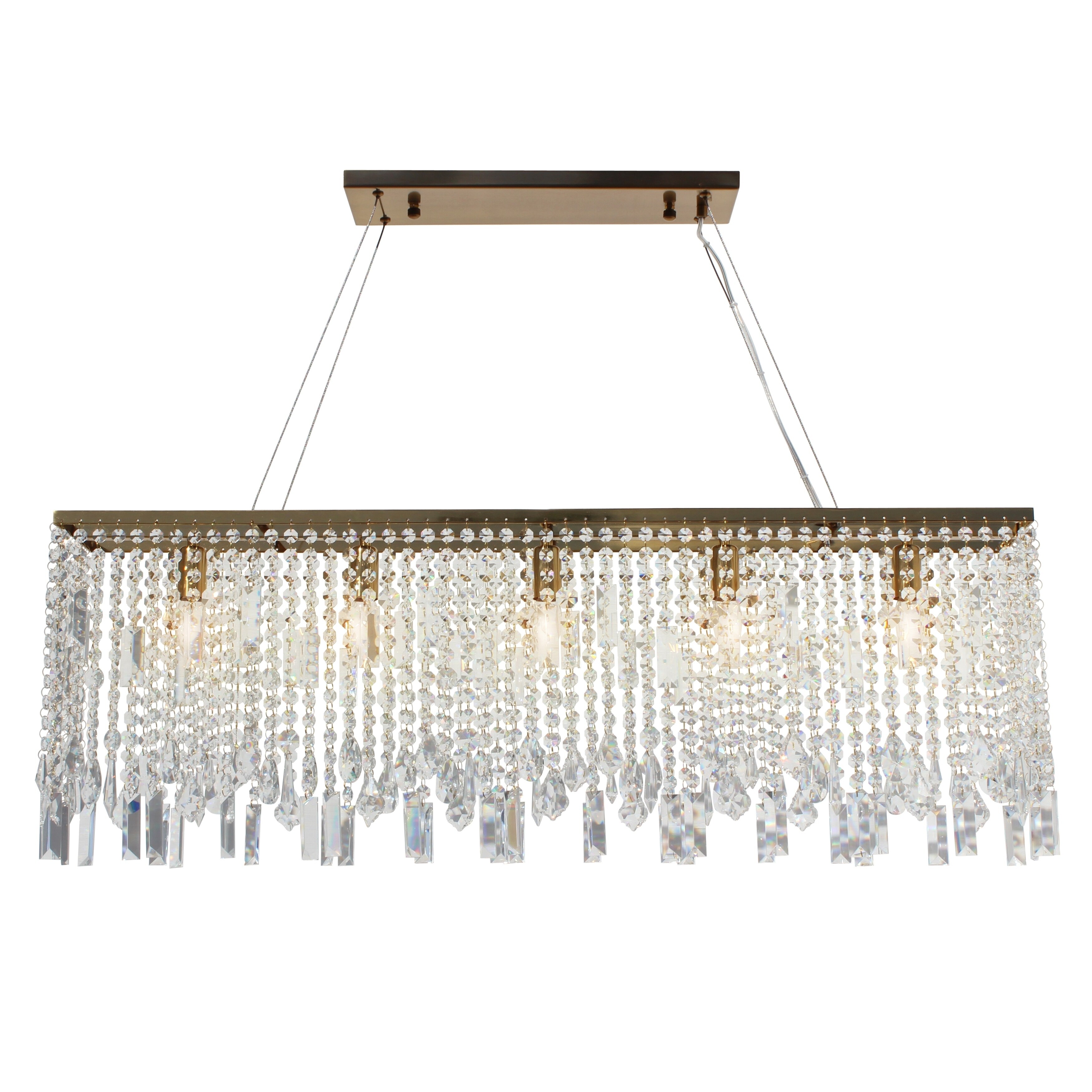 Sofia 40 Inch Crystal Chandelier, Brass - N/A - Chandeliers For Bedrooms by Overstock.com